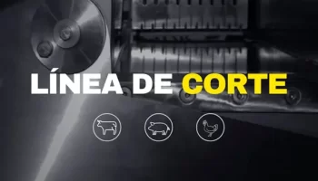 foto de máquina y texto de línea de corte
