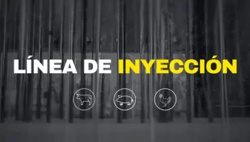 foto de máquina y texto de línea de inyección